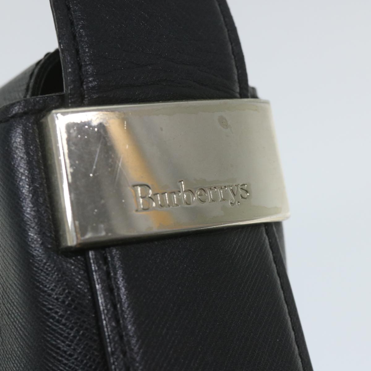 Burberrys Shoulder Bag Leather Black Auth ep2237