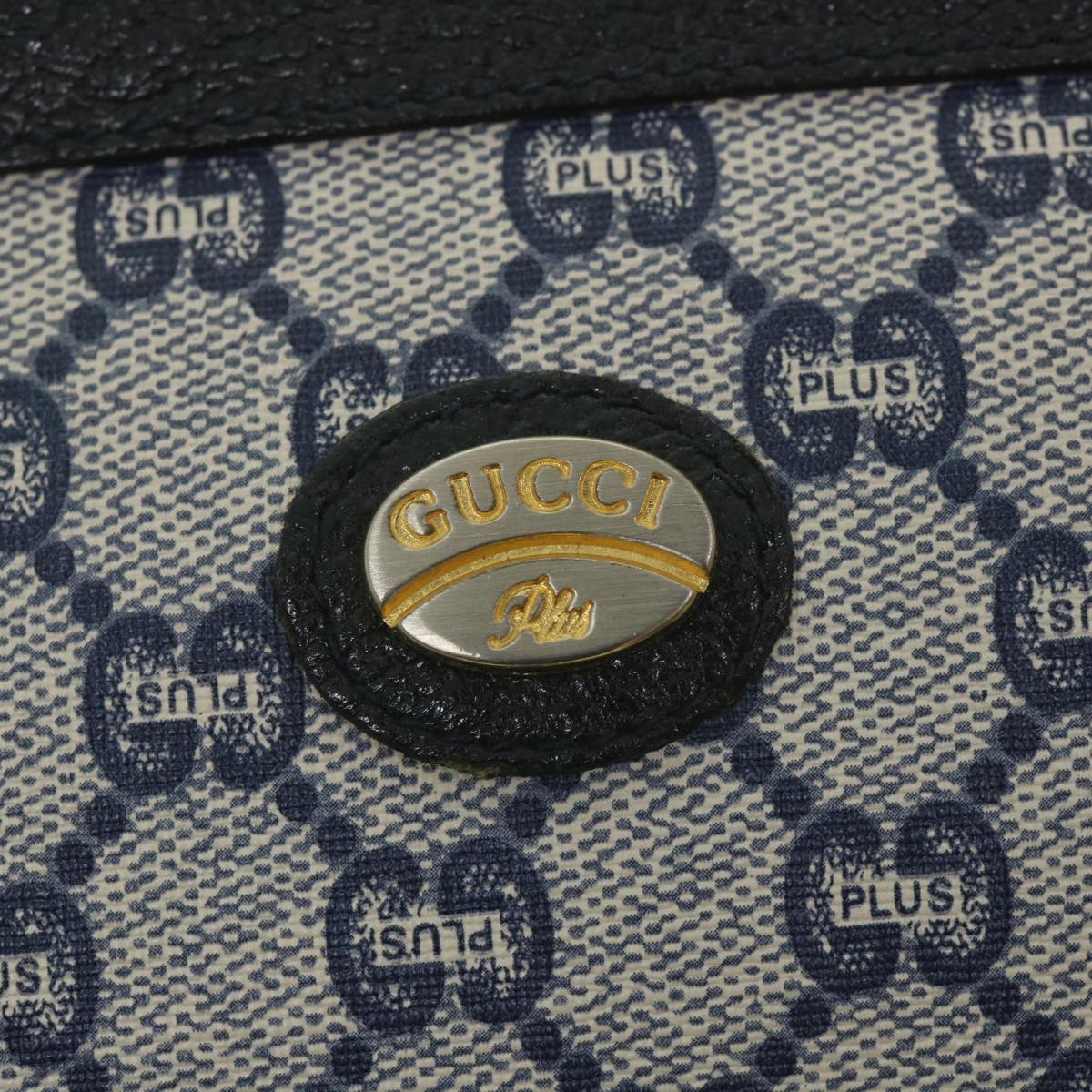 GUCCI GG Plus Supreme Clutch Bag PVC Leather Navy Auth ep2272