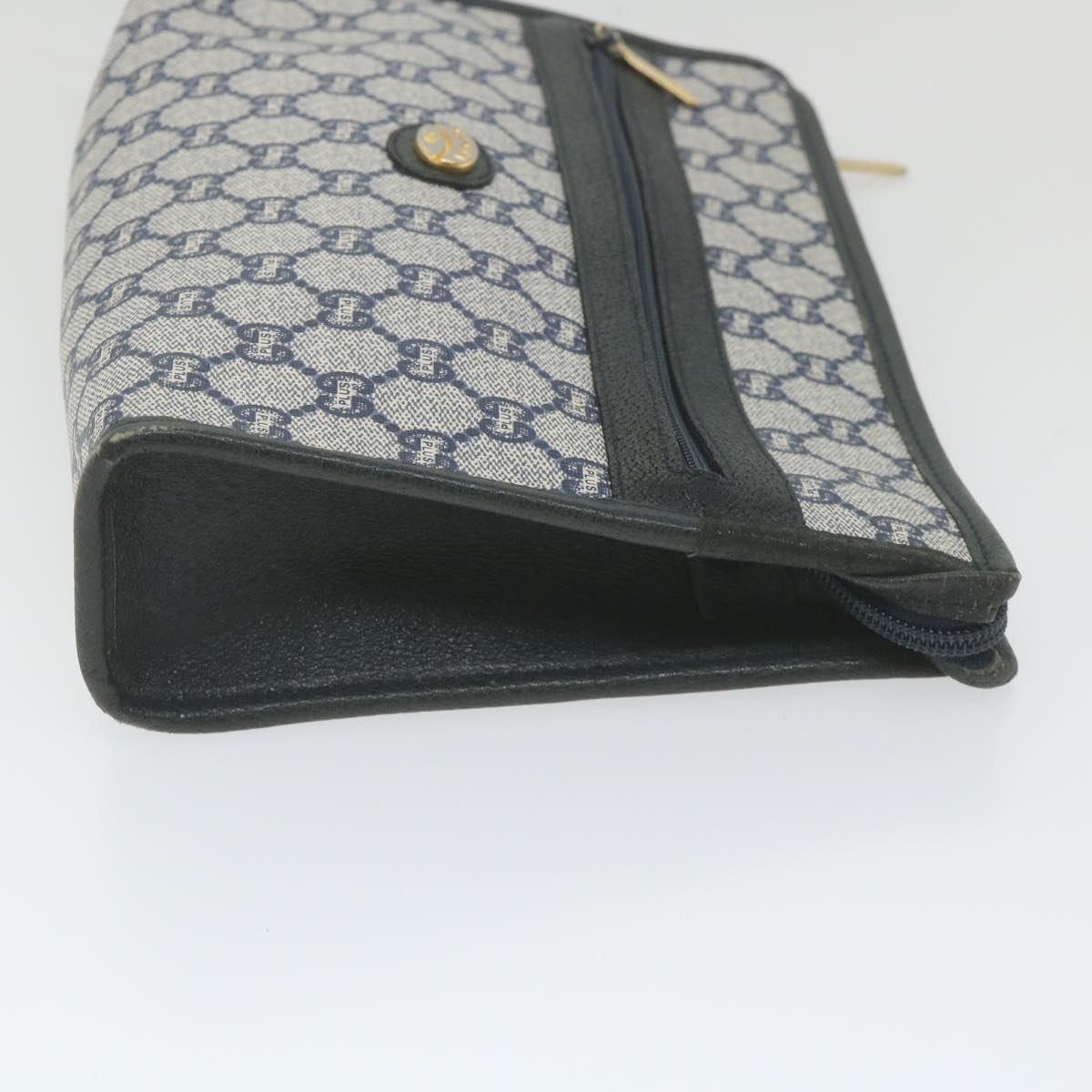 GUCCI GG Plus Supreme Clutch Bag PVC Leather Navy Auth ep2272