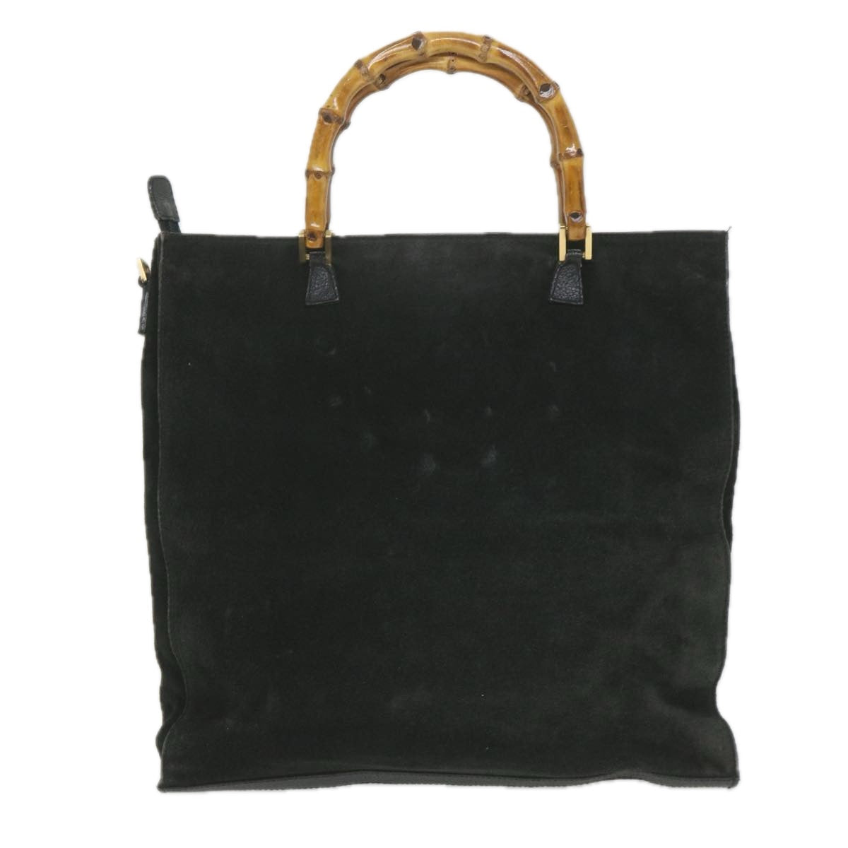 GUCCI Bamboo Tote Bag Suede Black 001 1095 1878 Auth ep2327