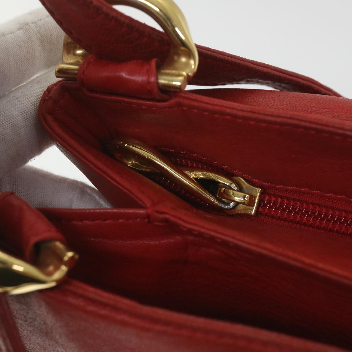 LOEWE Shoulder Bag Leather Red Auth ep2339