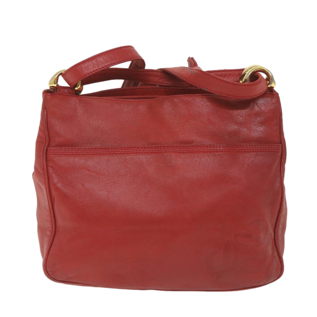 LOEWE Shoulder Bag Leather Red Auth ep2339