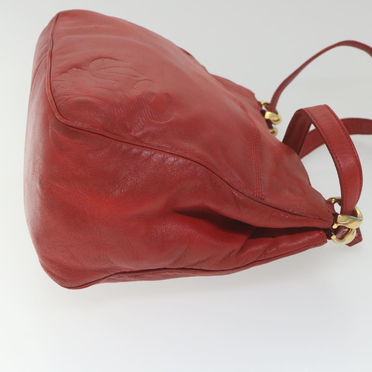 LOEWE Shoulder Bag Leather Red Auth ep2339