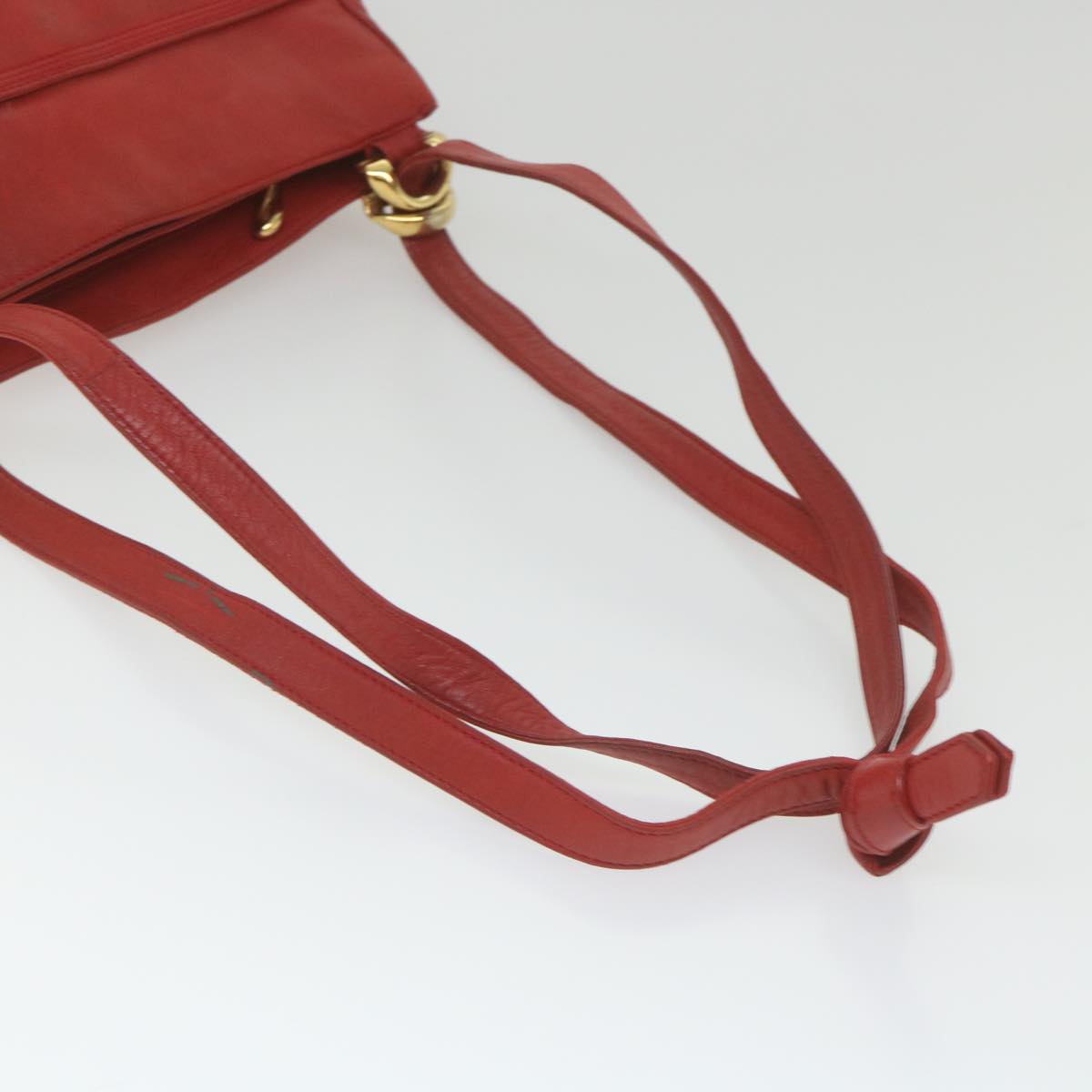 LOEWE Shoulder Bag Leather Red Auth ep2339