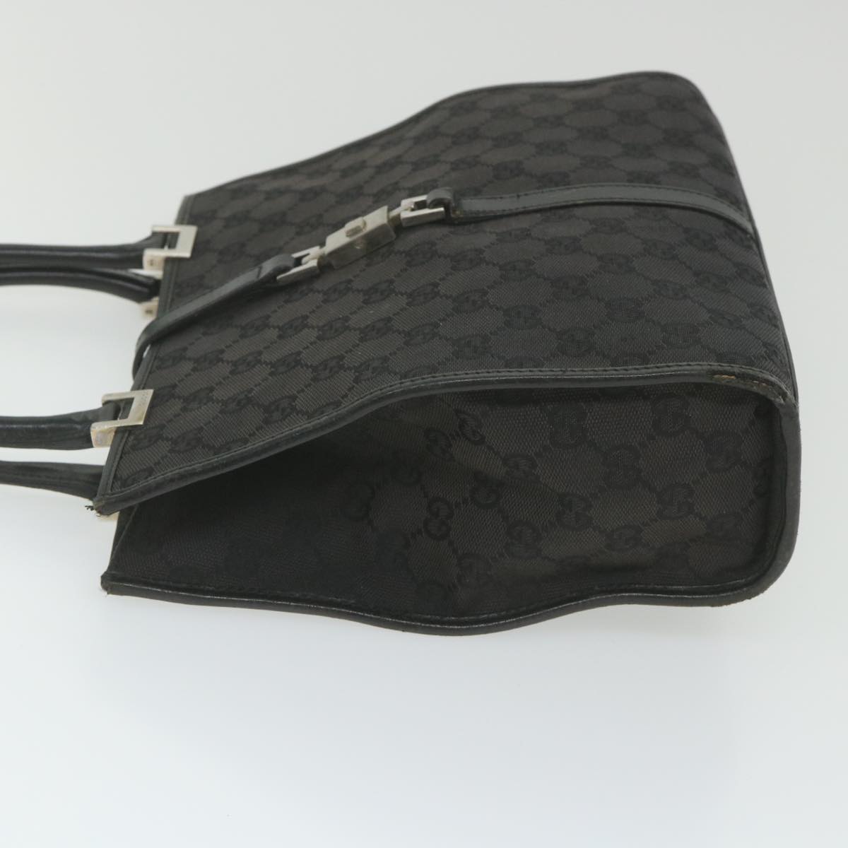 GUCCI GG Canvas Jackie Hand Bag Black 002 1065 Auth ep2440