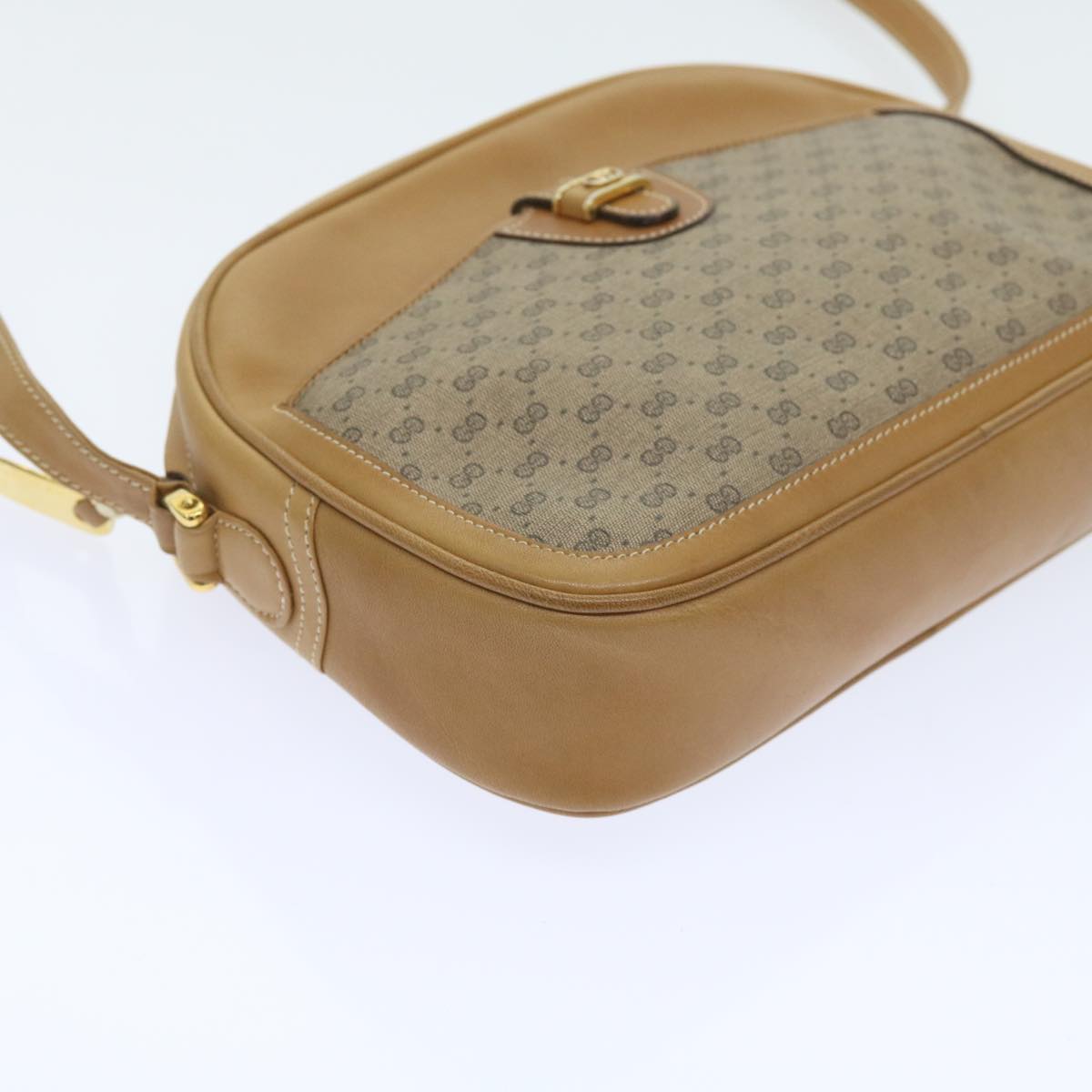 GUCCI Micro GG Supreme Shoulder Bag PVC Leather Beige 001 256 1189 Auth ep2458