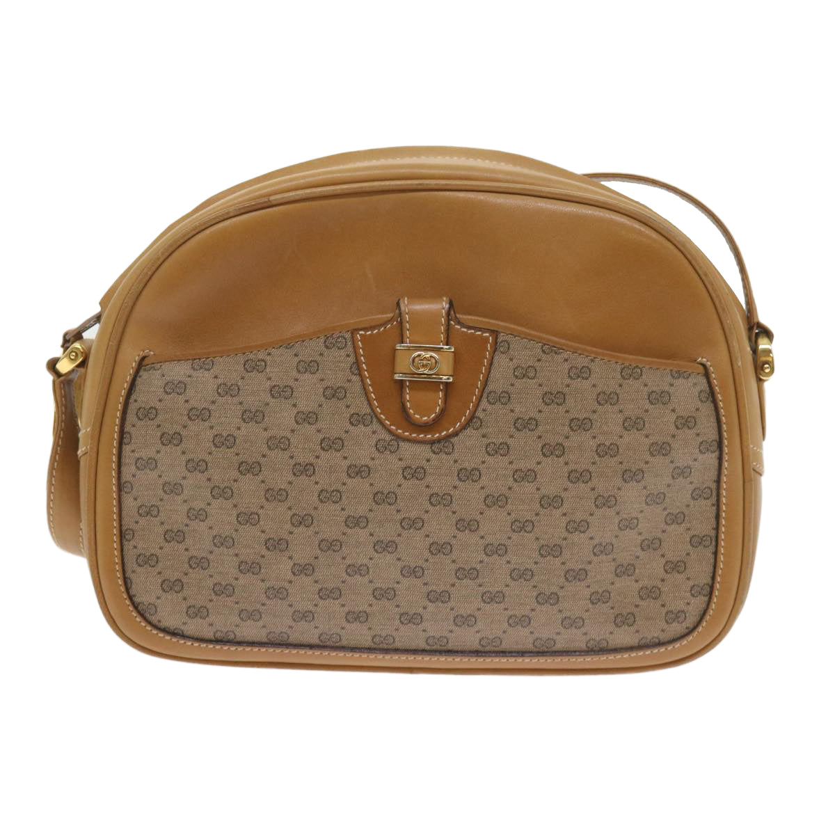 GUCCI Micro GG Supreme Shoulder Bag PVC Leather Beige 001 256 1189 Auth ep2458