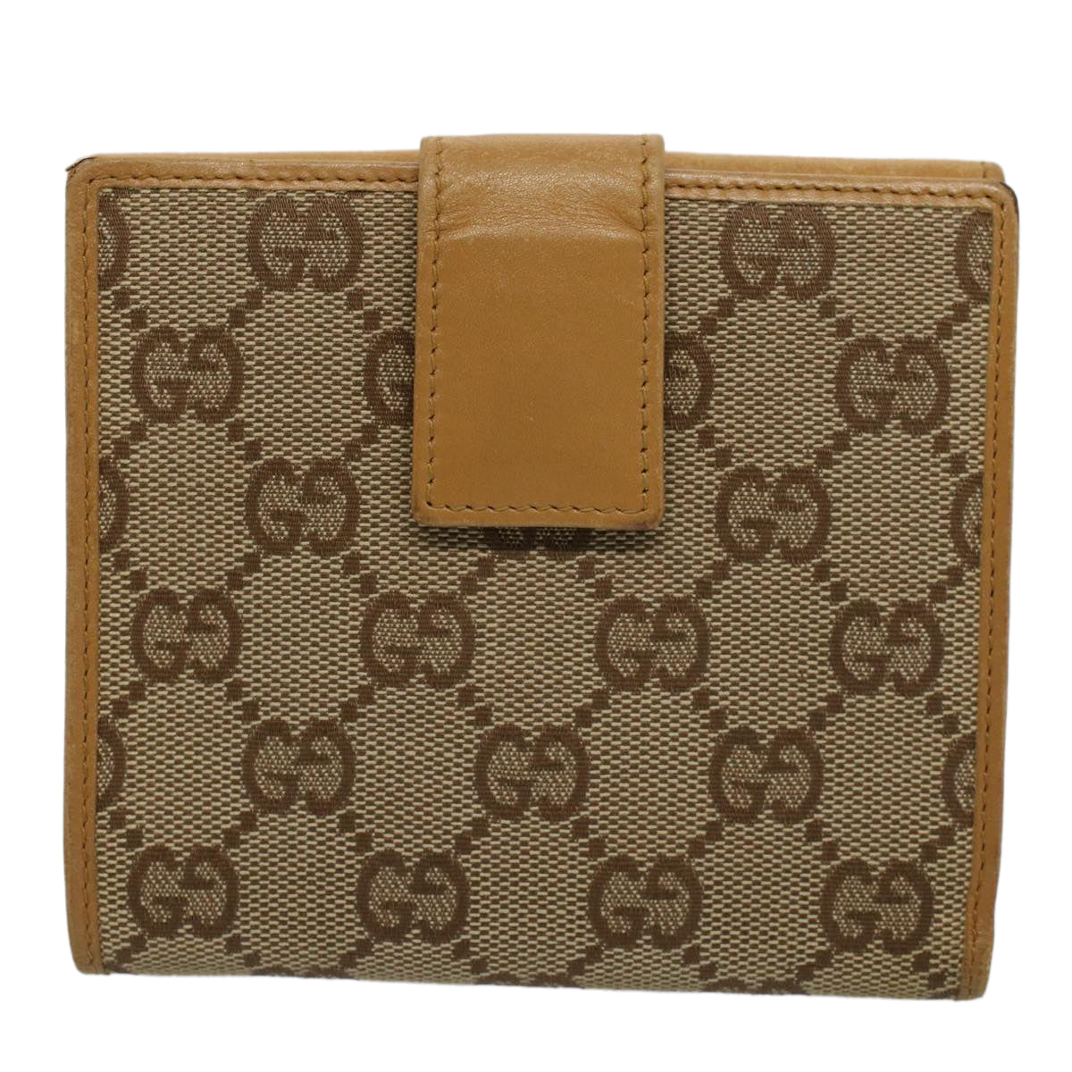 GUCCI GG Canvas Wallet Beige 035 1502 2151 Auth ep2459