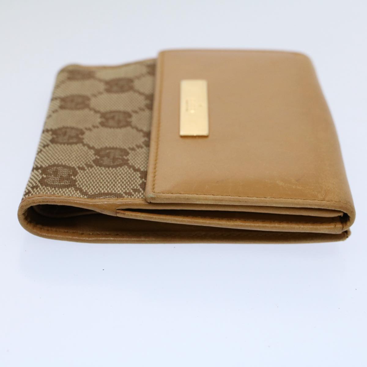 GUCCI GG Canvas Wallet Beige 035 1502 2151 Auth ep2459