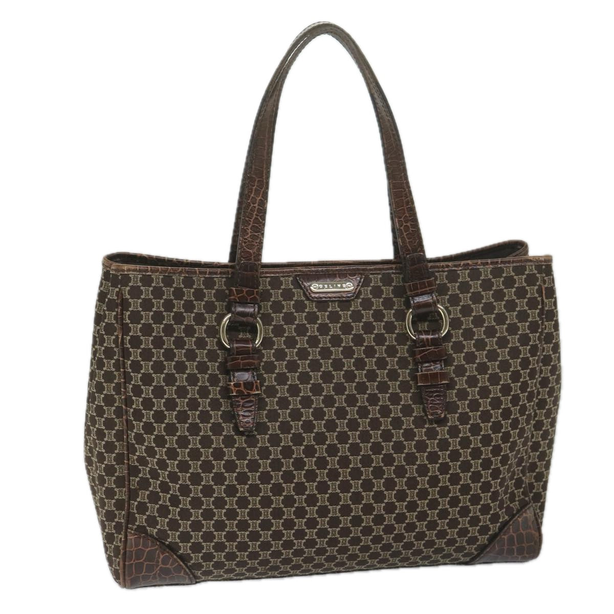 CELINE Macadam Canvas Tote Bag Brown Auth ep2511