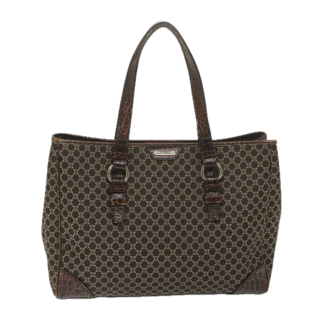 CELINE Macadam Canvas Tote Bag Brown Auth ep2511