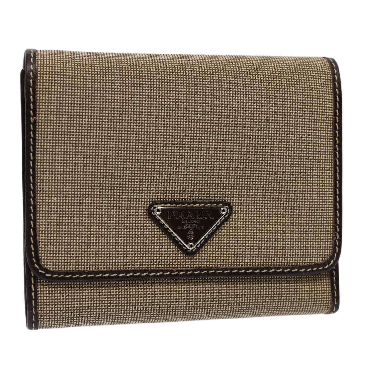 PRADA Wallet Canvas Beige Auth ep2556