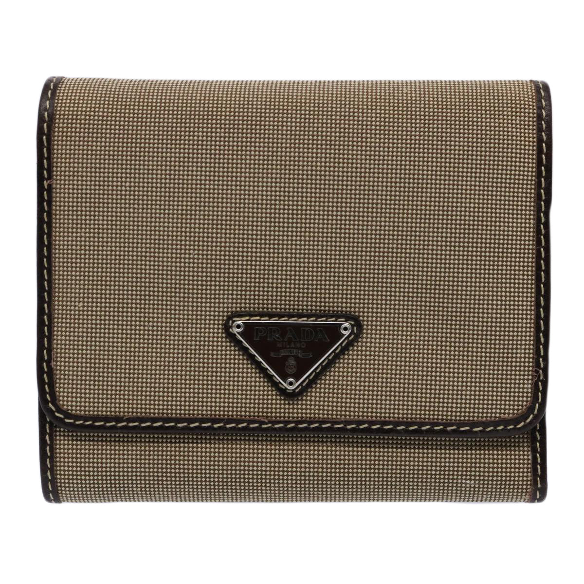 PRADA Wallet Canvas Beige Auth ep2556