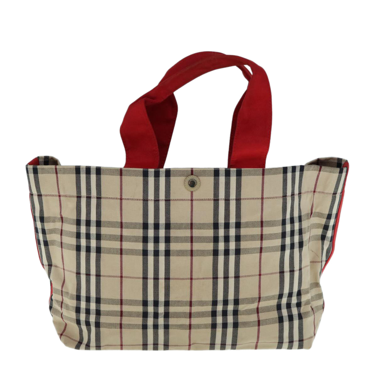 BURBERRY Nova Check Tote Bag Canvas Beige Auth ep2662