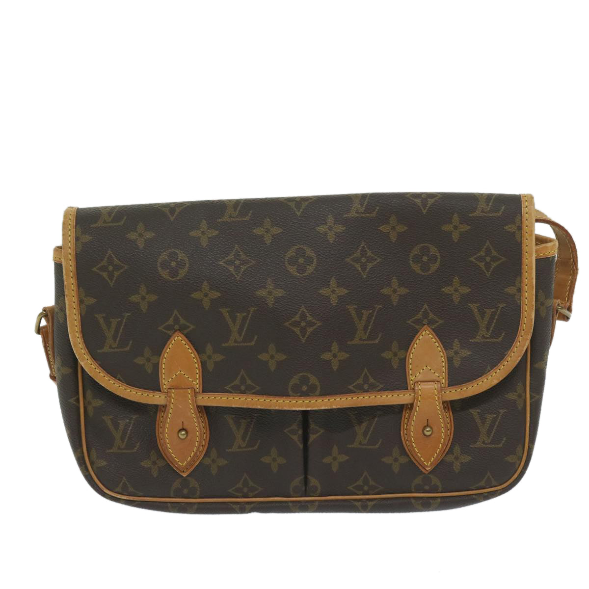 LOUIS VUITTON Monogram Gibeciere MM Shoulder Bag M42247 LV Auth ep2695