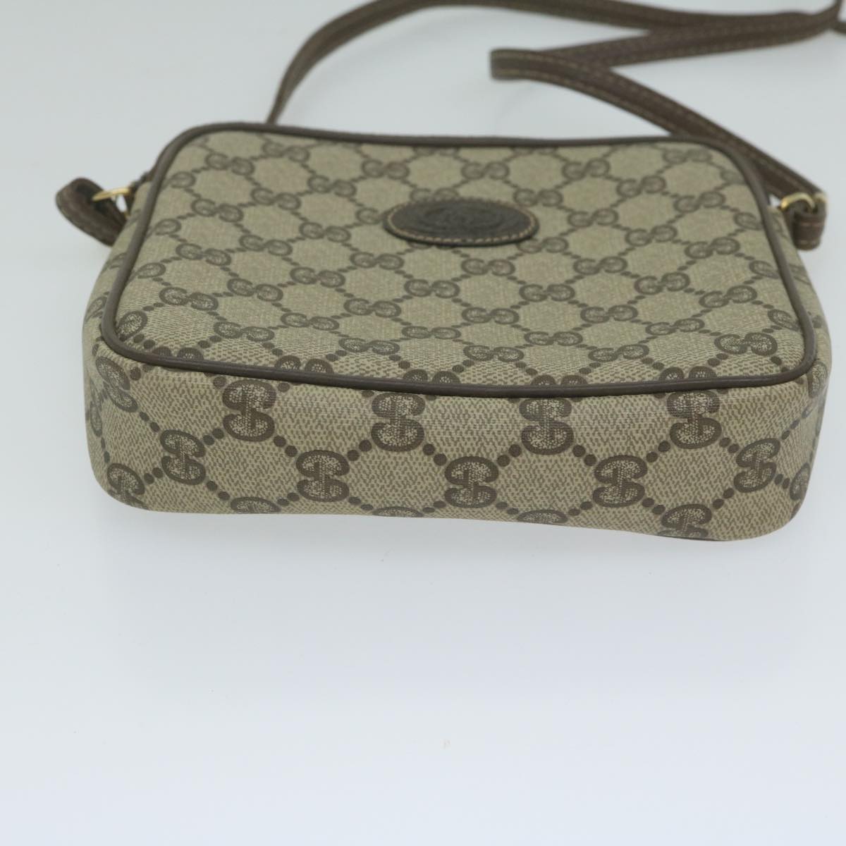 GUCCI GG Supreme Shoulder Bag PVC Leather Beige Auth ep2746