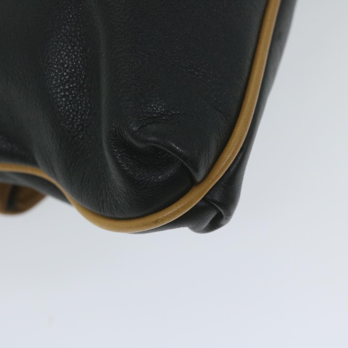 CELINE Clutch Bag Leather Black Auth ep2747