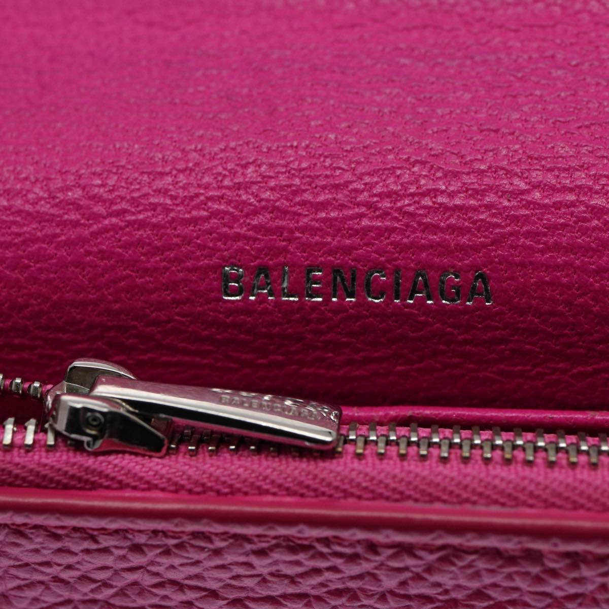 BALENCIAGA Long Wallet Leather Pink 594289 Auth ep2776