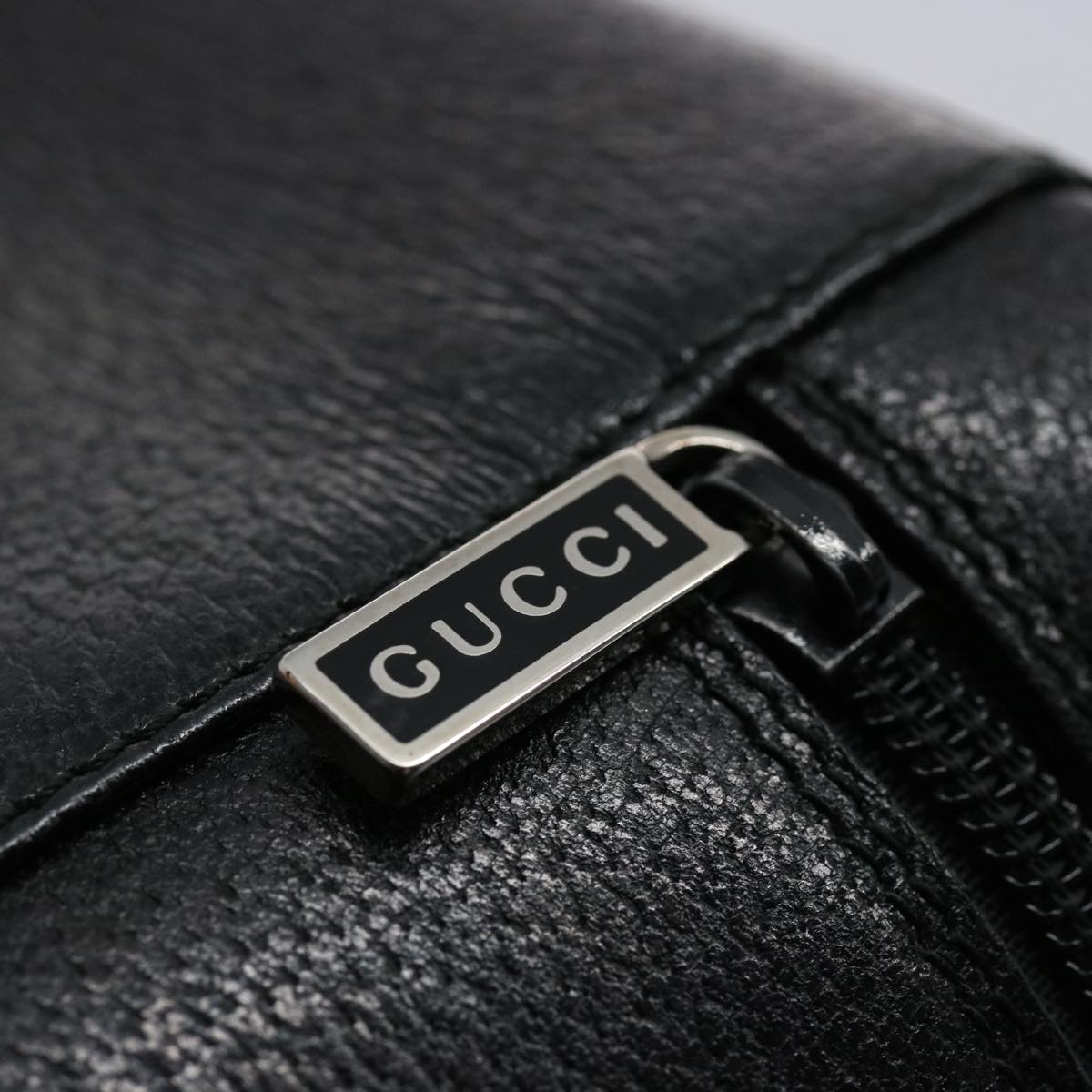 GUCCI Vanity Cosmetic Pouch Leather Black 039 2020 0710 Auth ep2789