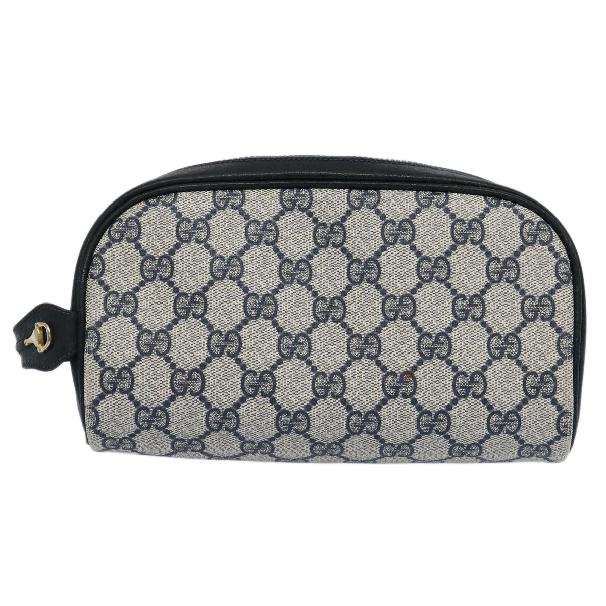 GUCCI GG Supreme Pouch PVC Leather Navy Auth ep2829