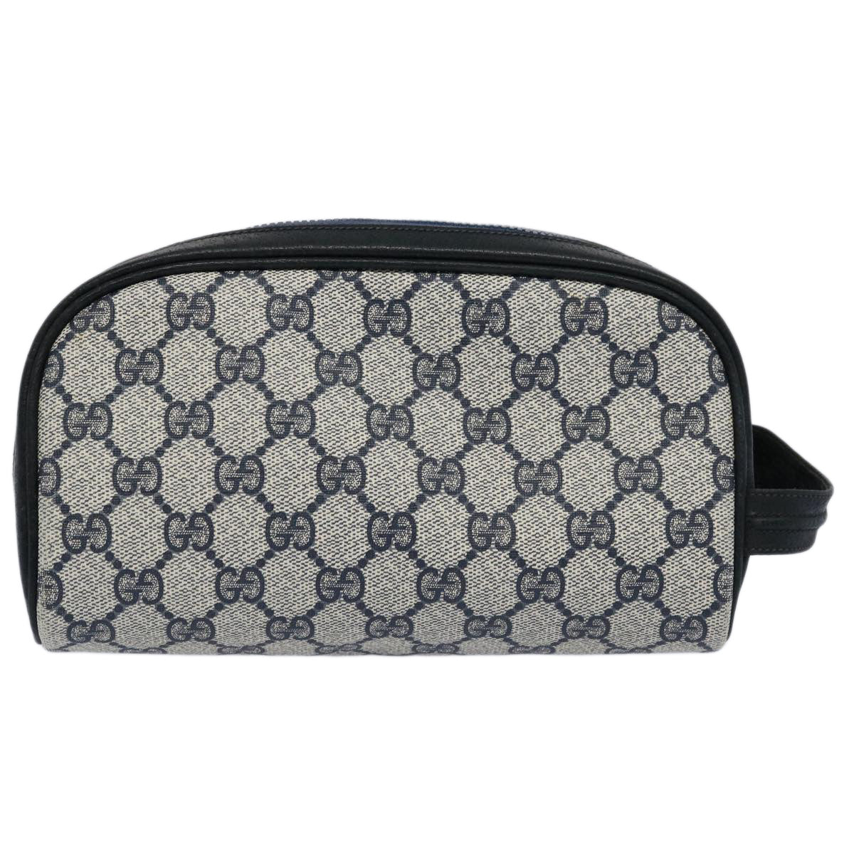 GUCCI GG Supreme Pouch PVC Leather Navy Auth ep2829