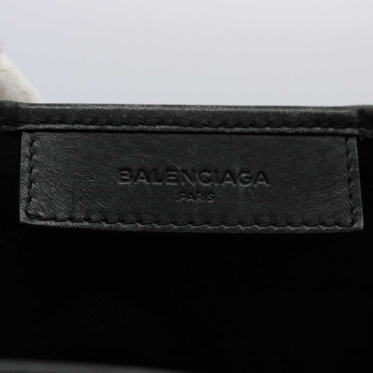 BALENCIAGA Tote Bag Canvas White Black 339933 Auth ep2845