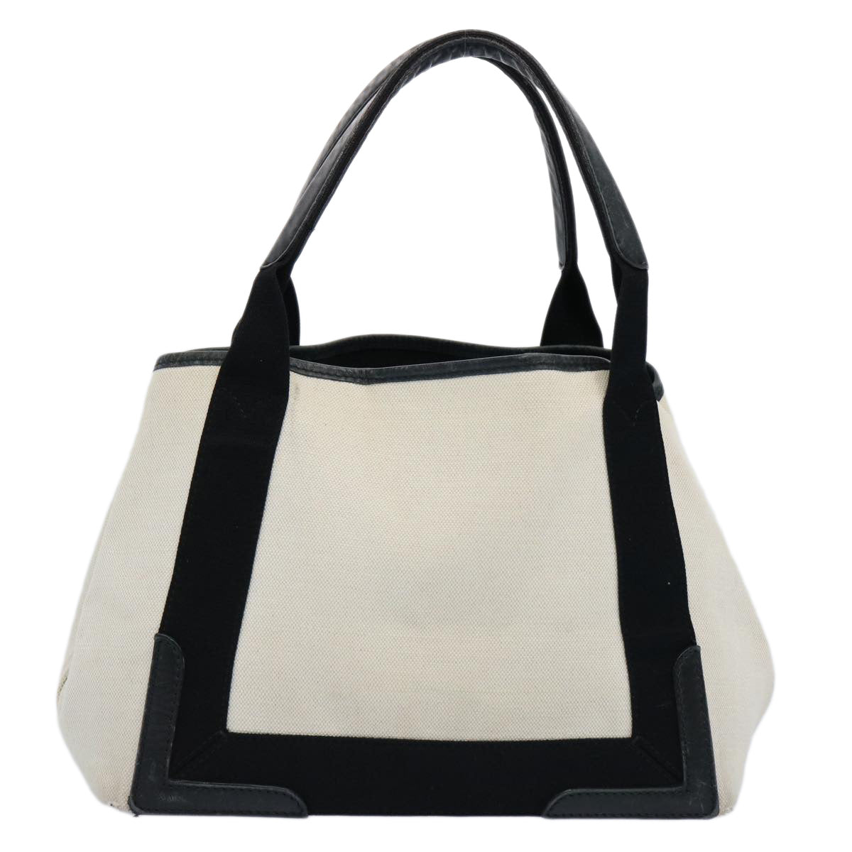 BALENCIAGA Tote Bag Canvas White Black 339933 Auth ep2845