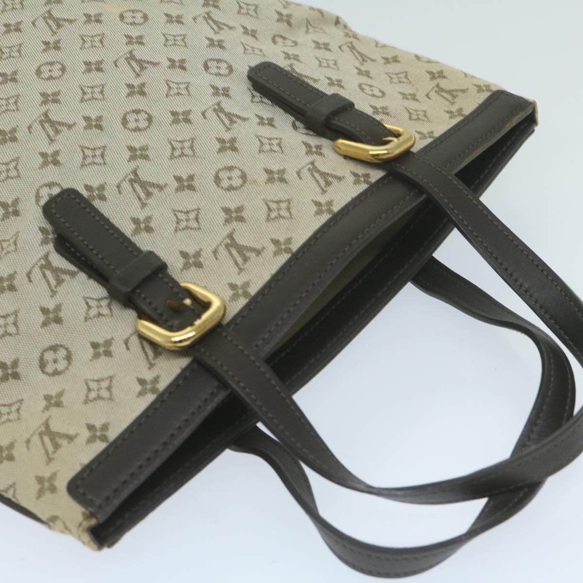 LOUIS VUITTON Monogram Mini Françoise Hand Bag 2way Khaki M92209 LV Auth ep2881