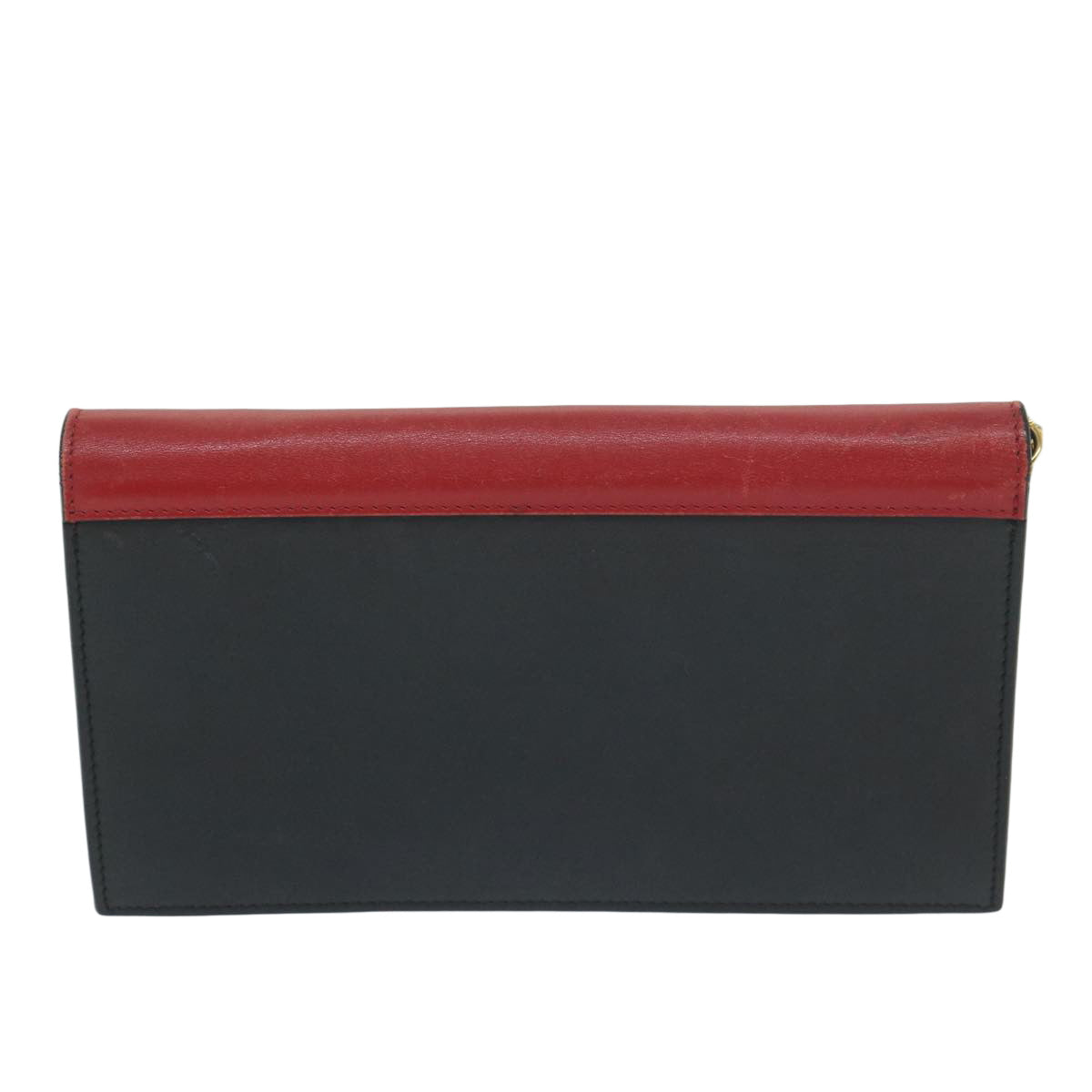 CELINE Chain Wallet Leather Red Auth ep2918