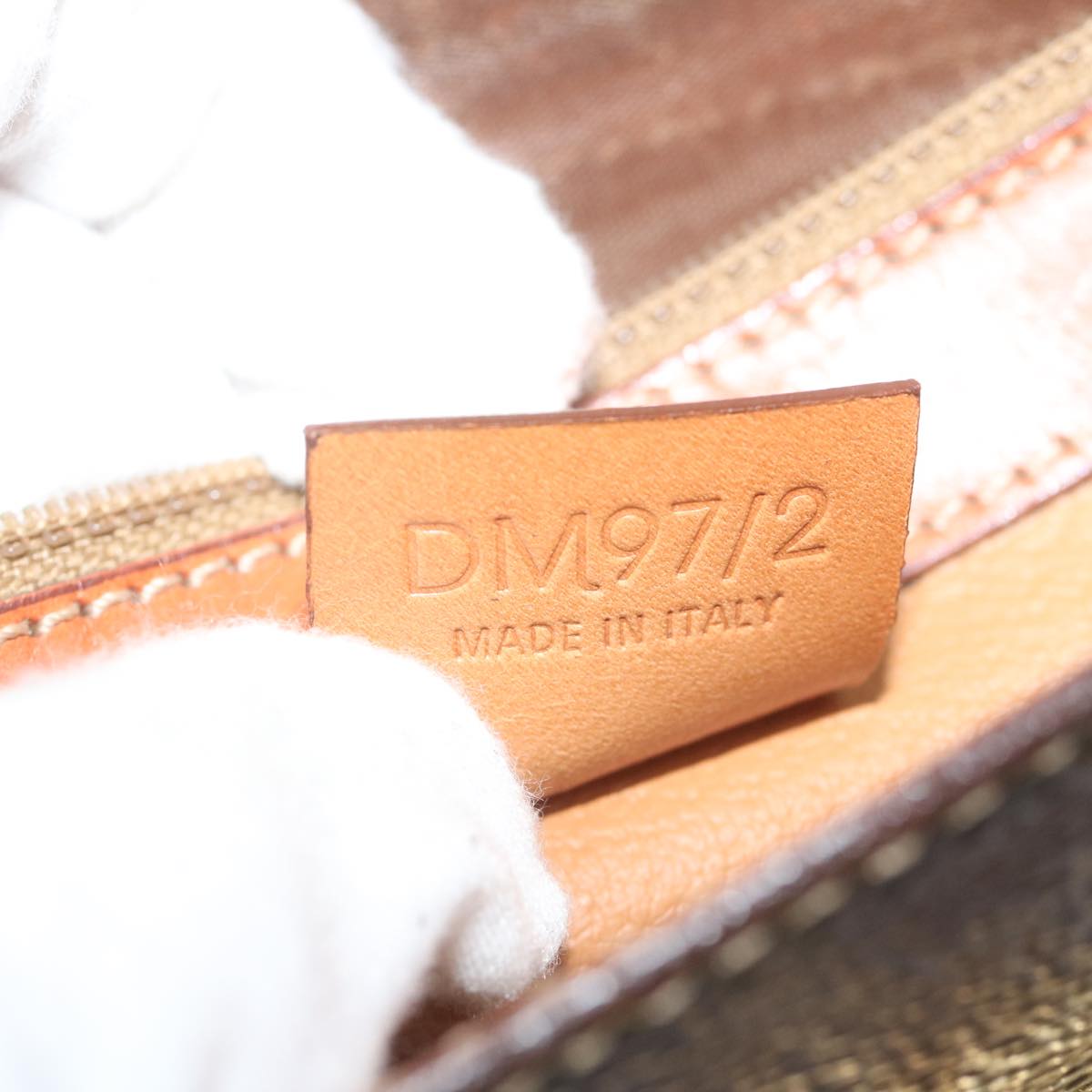 CELINE Macadam Canvas Hand Bag PVC Leather Brown Auth ep2930