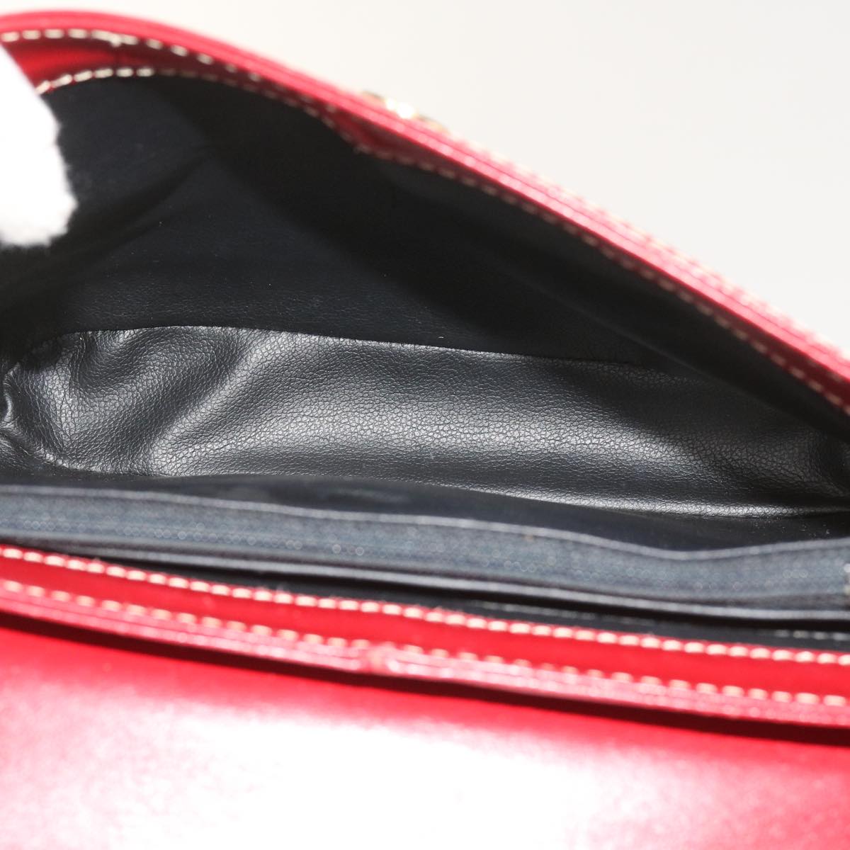 SAINT LAURENT Shoulder Bag Leather Red Auth ep2944