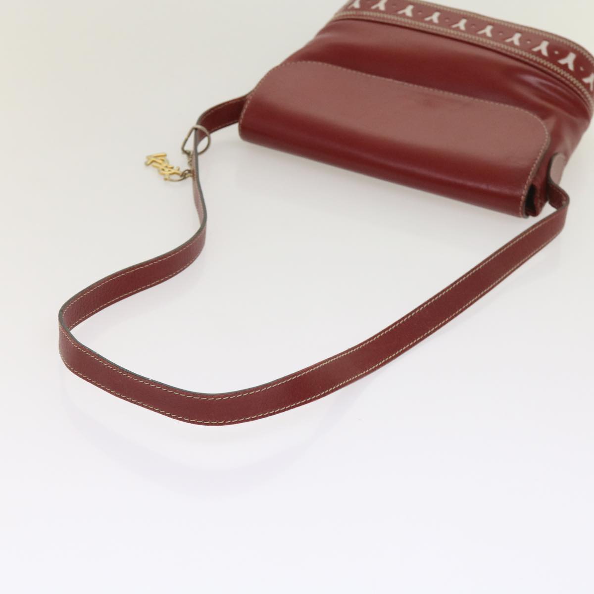 SAINT LAURENT Shoulder Bag Leather Red Auth ep2944