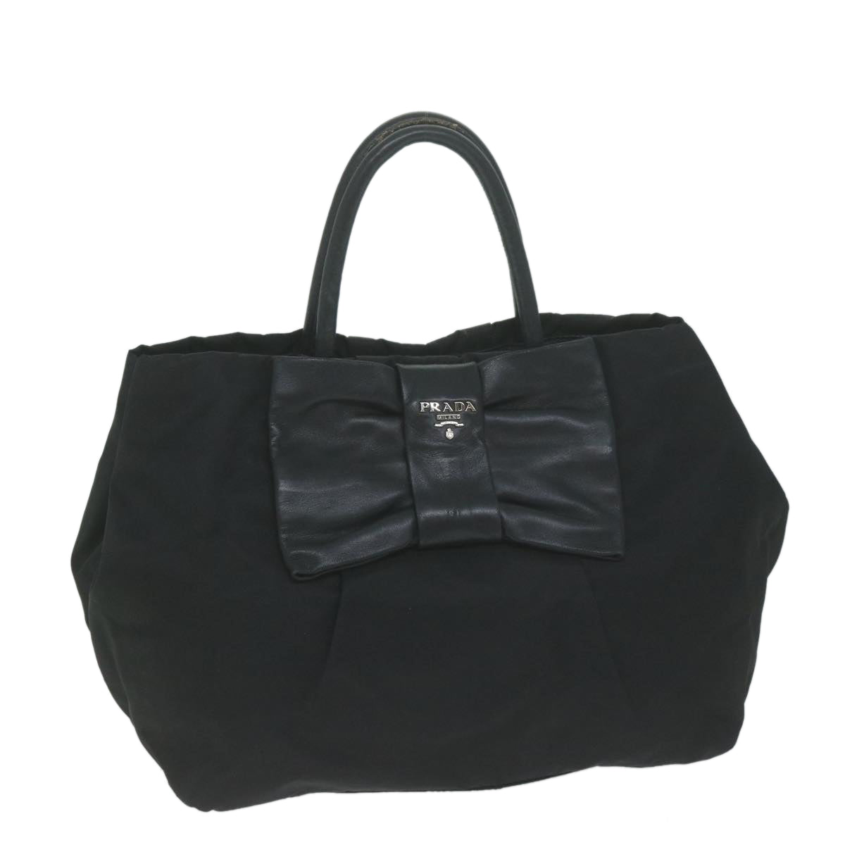 PRADA Hand Bag Nylon Black Auth ep3021