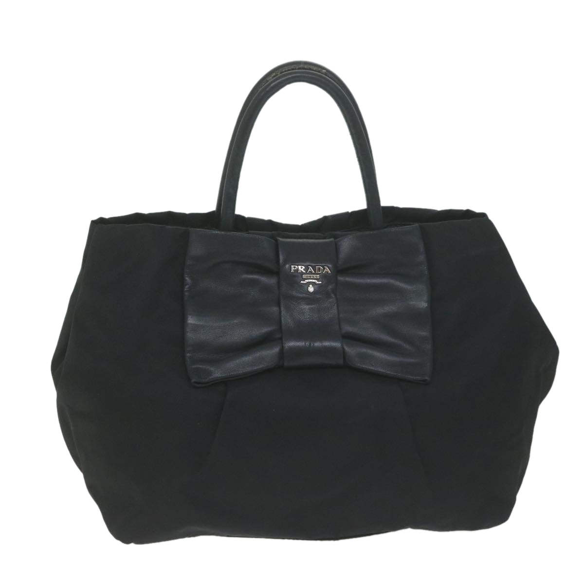 PRADA Hand Bag Nylon Black Auth ep3021