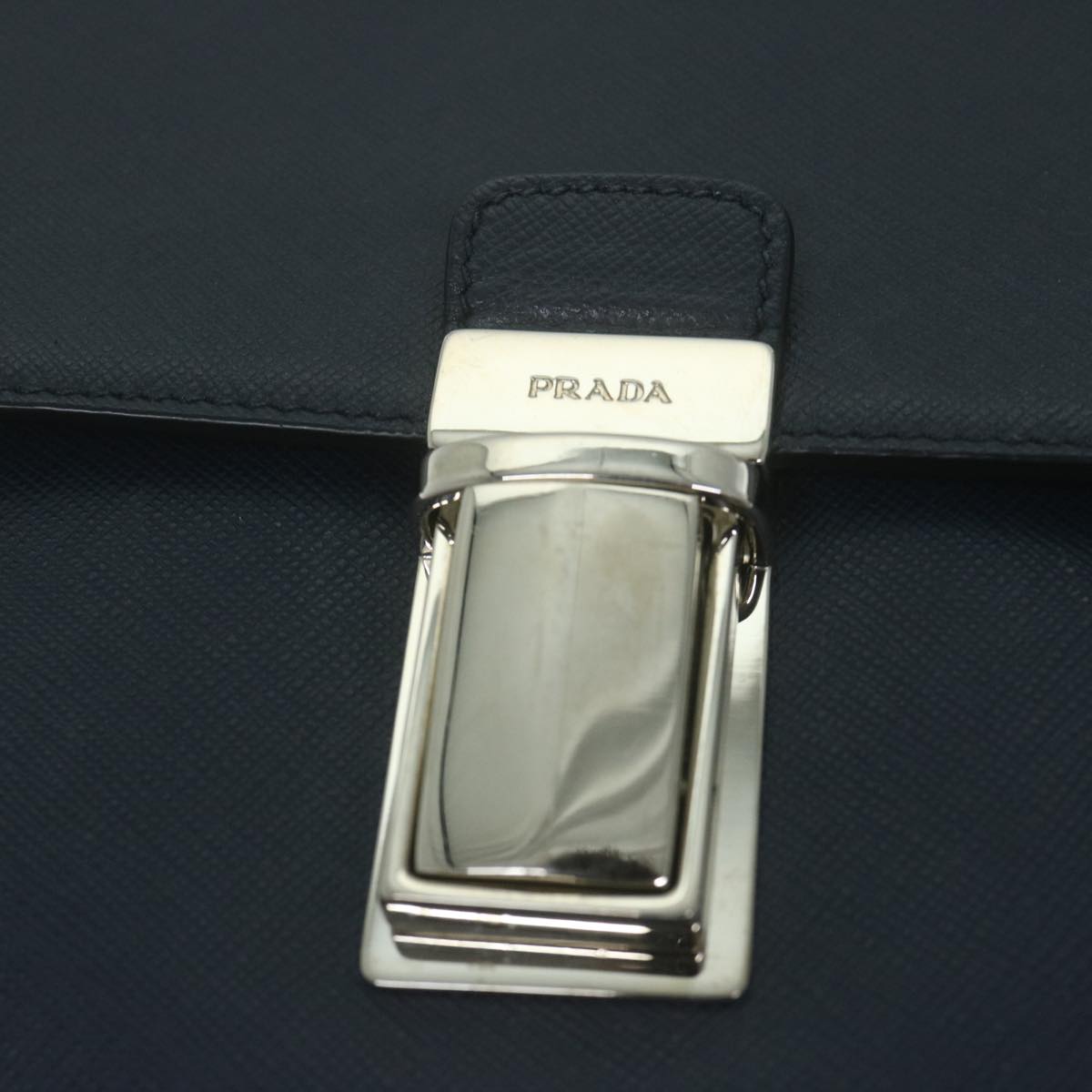 PRADA Shoulder Bag Safiano leather Navy Auth ep3022