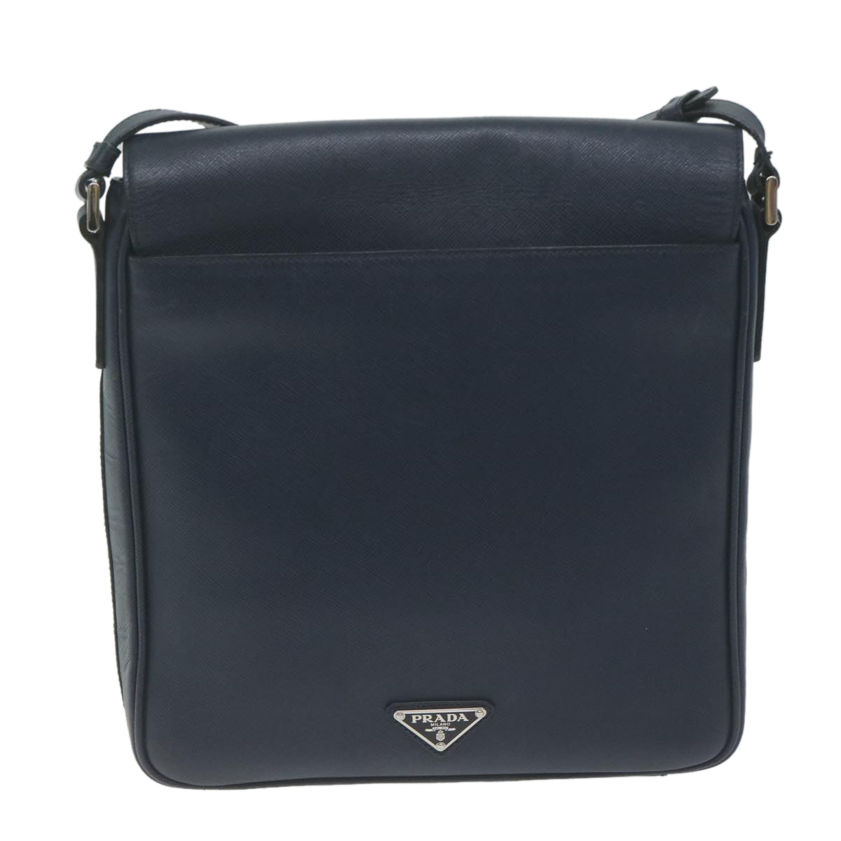 PRADA Shoulder Bag Safiano leather Navy Auth ep3022