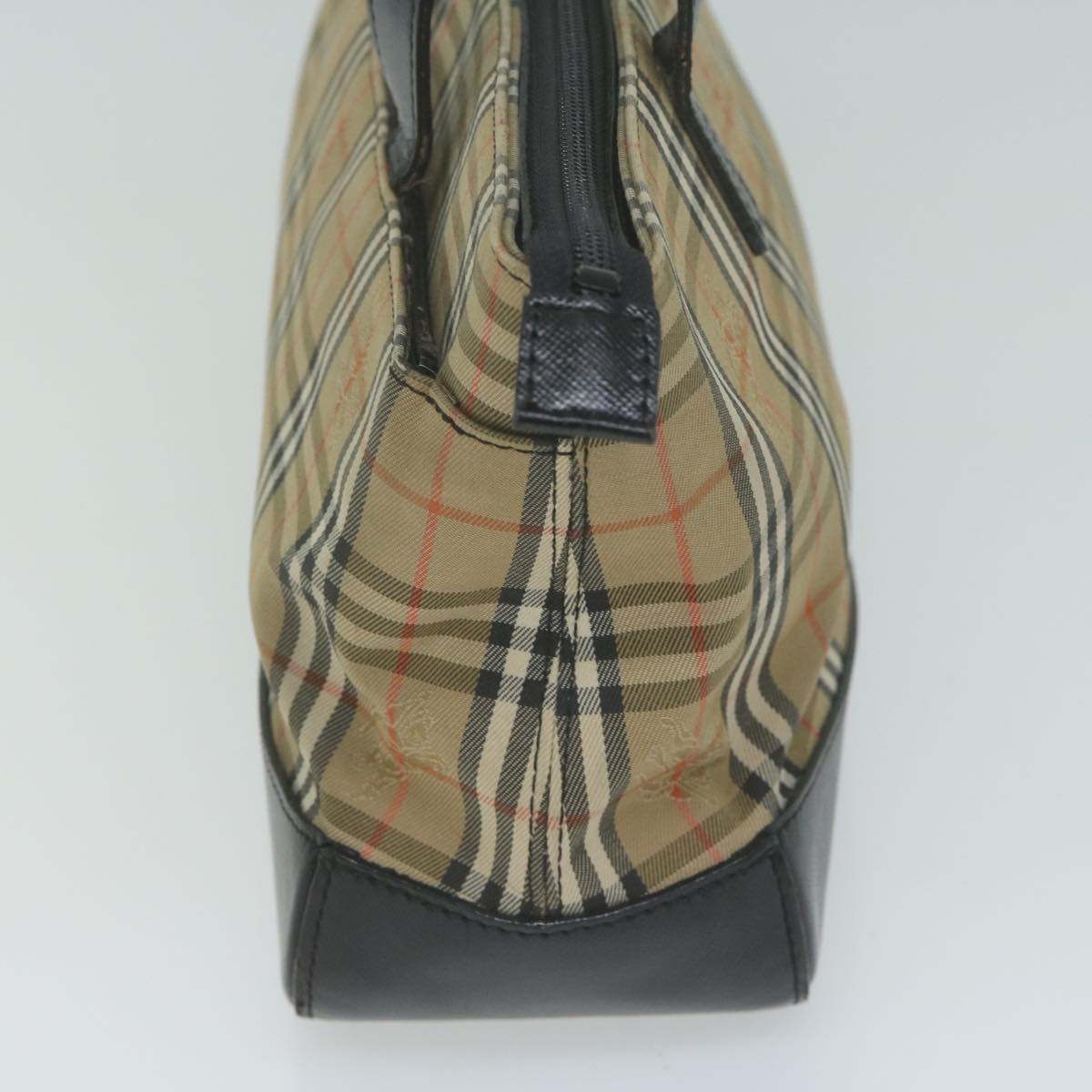 Burberrys Nova Check Hand Bag Canvas Beige Auth ep3023