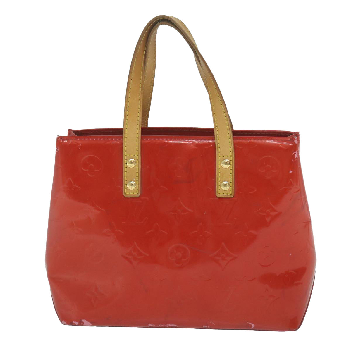 LOUIS VUITTON Monogram Vernis Reade PM Hand Bag Red M91088 LV Auth ep3027