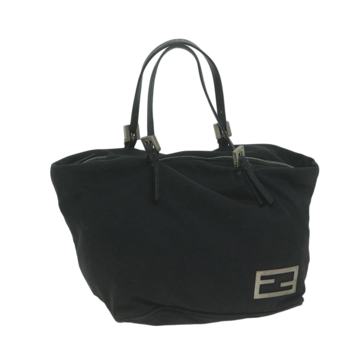 FENDI Hand Bag Nylon Black Auth ep3047