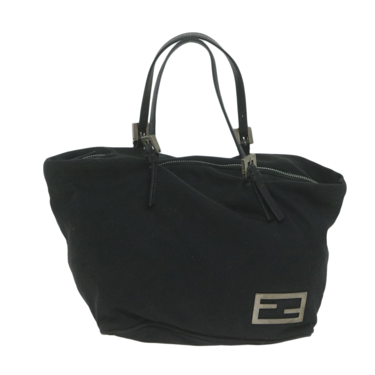 FENDI Hand Bag Nylon Black Auth ep3047