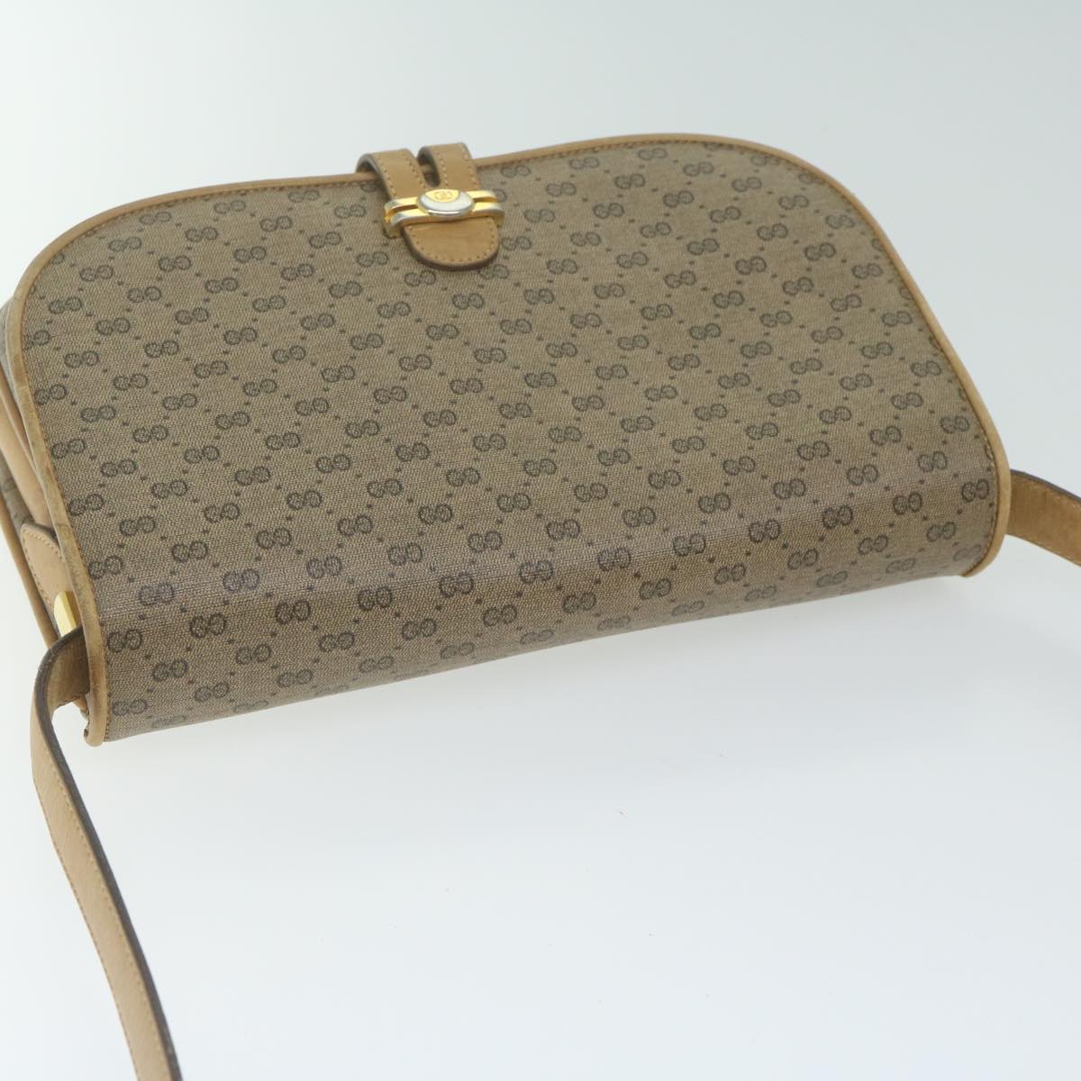 GUCCI Micro GG Supreme Shoulder Bag PVC Beige Auth ep3053