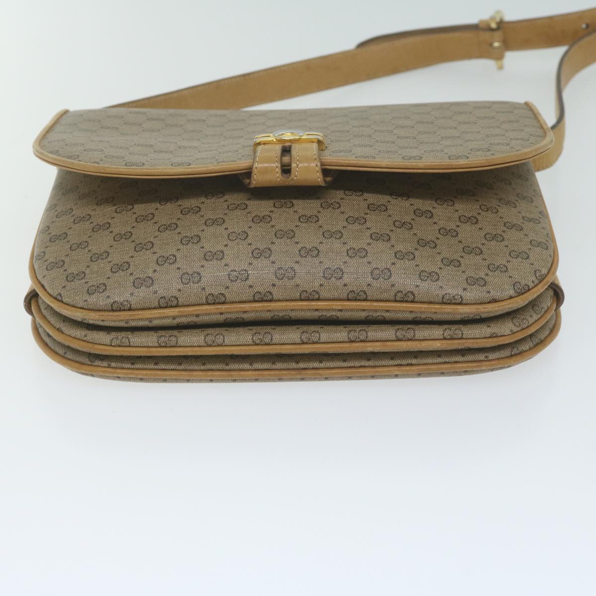 GUCCI Micro GG Supreme Shoulder Bag PVC Beige Auth ep3053