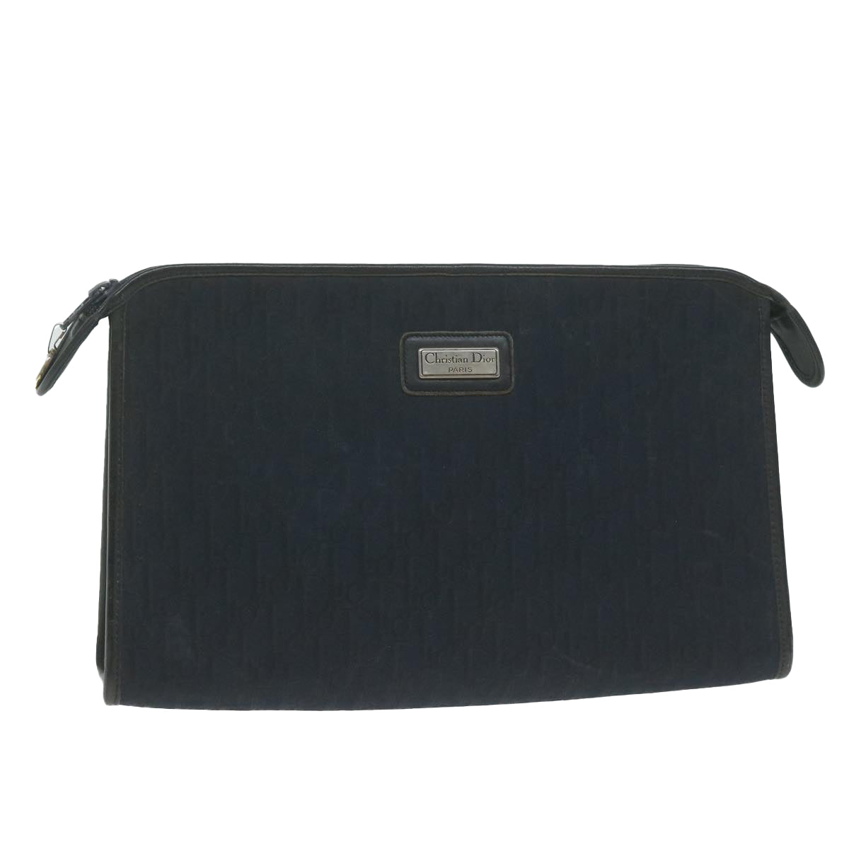 Christian Dior Trotter Canvas Clutch Bag Navy Auth ep3078