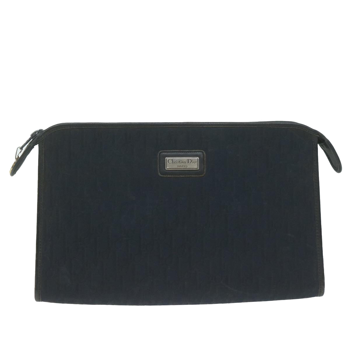 Christian Dior Trotter Canvas Clutch Bag Navy Auth ep3078