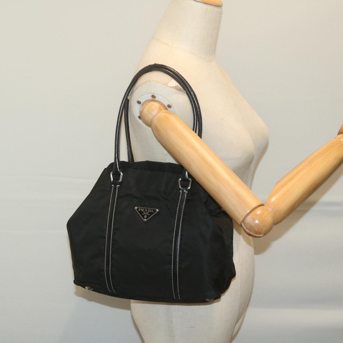 PRADA Hand Bag Nylon Black Auth ep3098