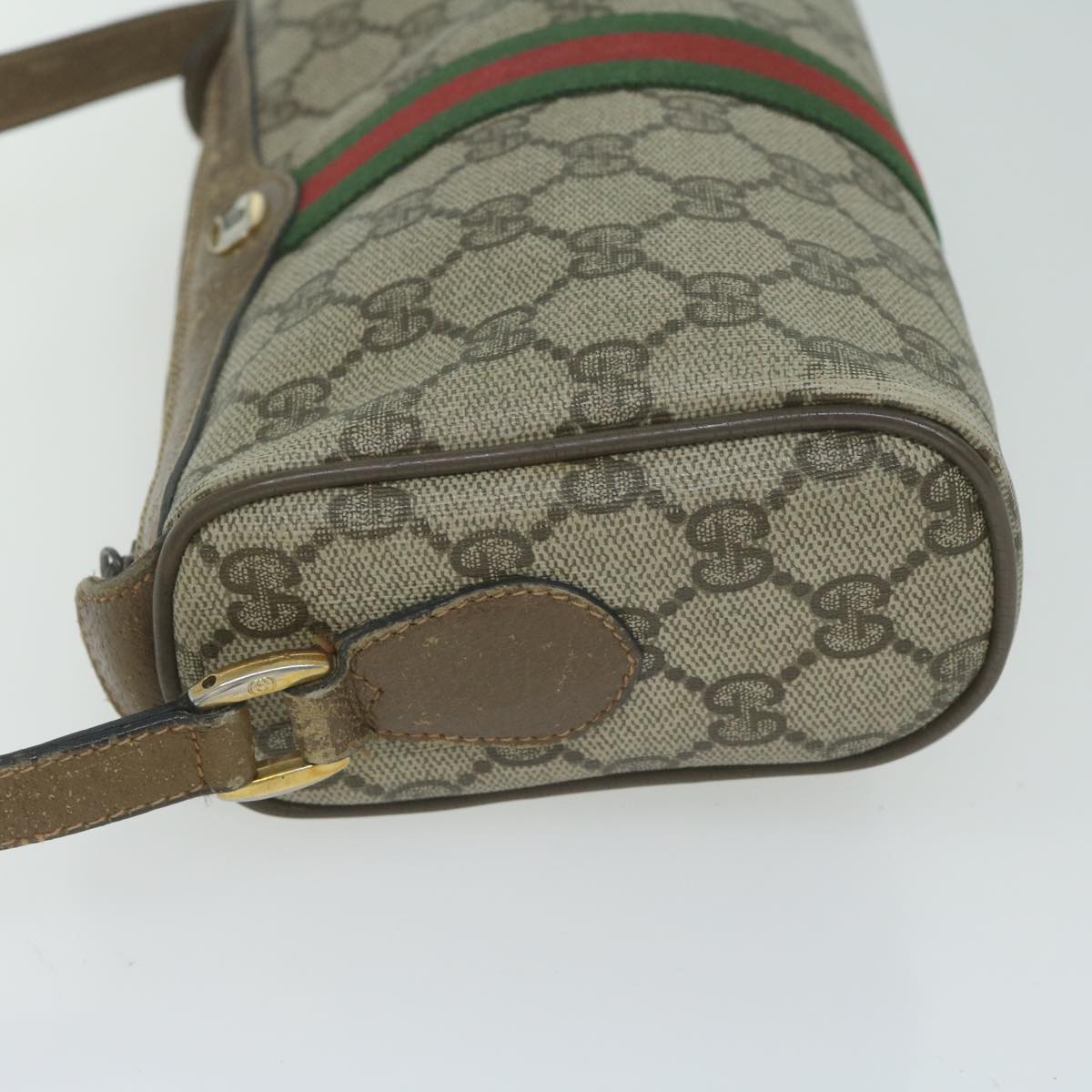 GUCCI GG Supreme Web Sherry Line Shoulder Bag PVC Beige 89 02 018 Auth ep3109