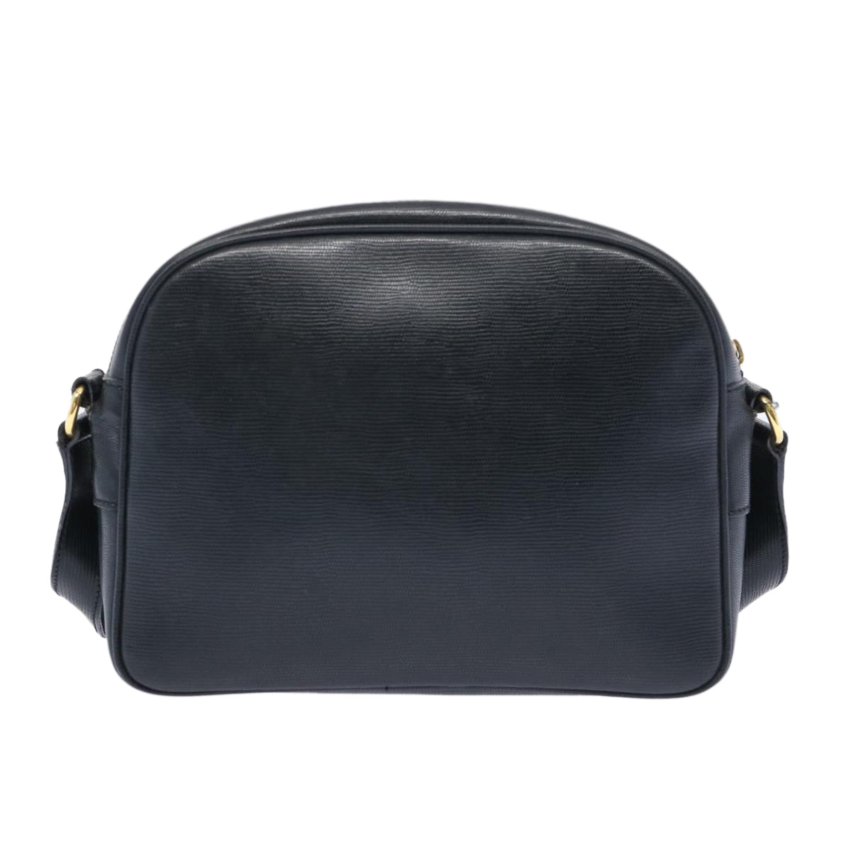 CELINE Shoulder Bag Leather Black Auth ep3112