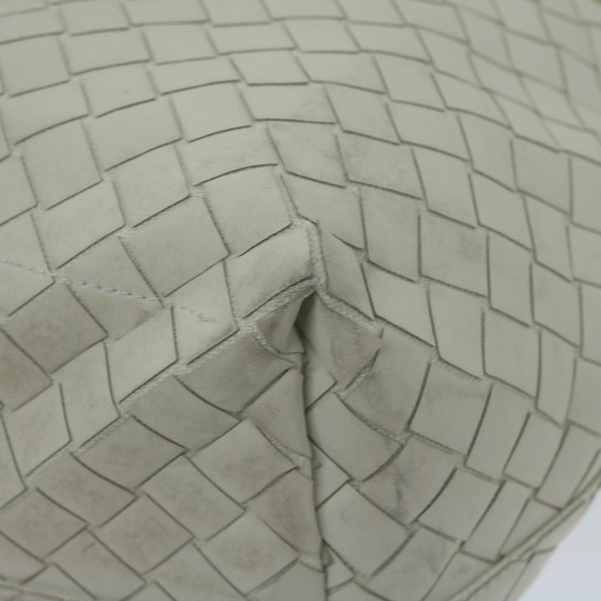 BOTTEGAVENETA INTRECCIATO Scorpito Tote Bag Leather White Auth ep3175