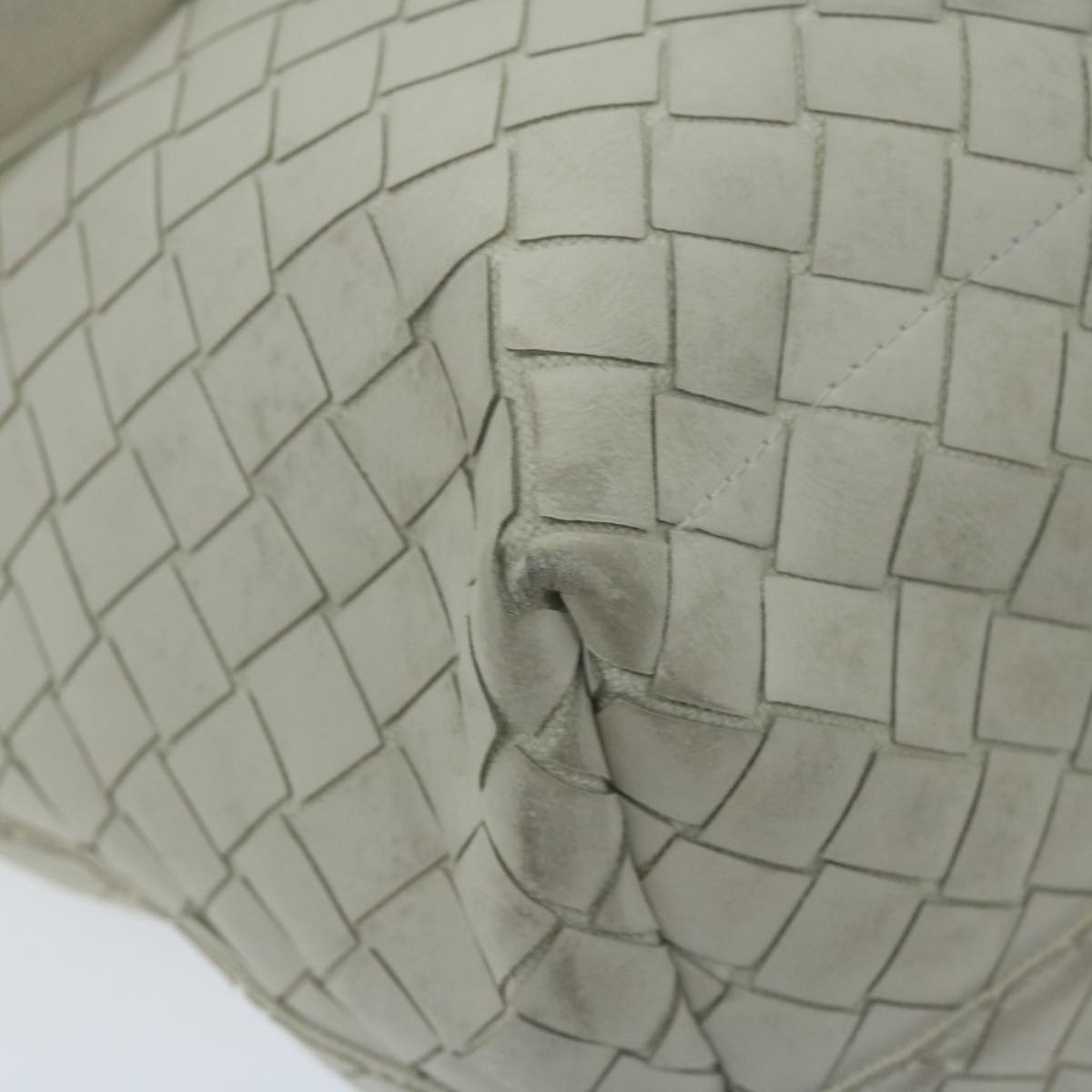 BOTTEGAVENETA INTRECCIATO Scorpito Tote Bag Leather White Auth ep3175