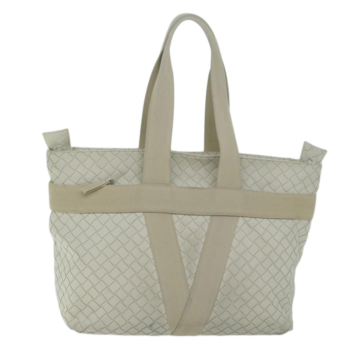 BOTTEGAVENETA INTRECCIATO Scorpito Tote Bag Leather White Auth ep3175